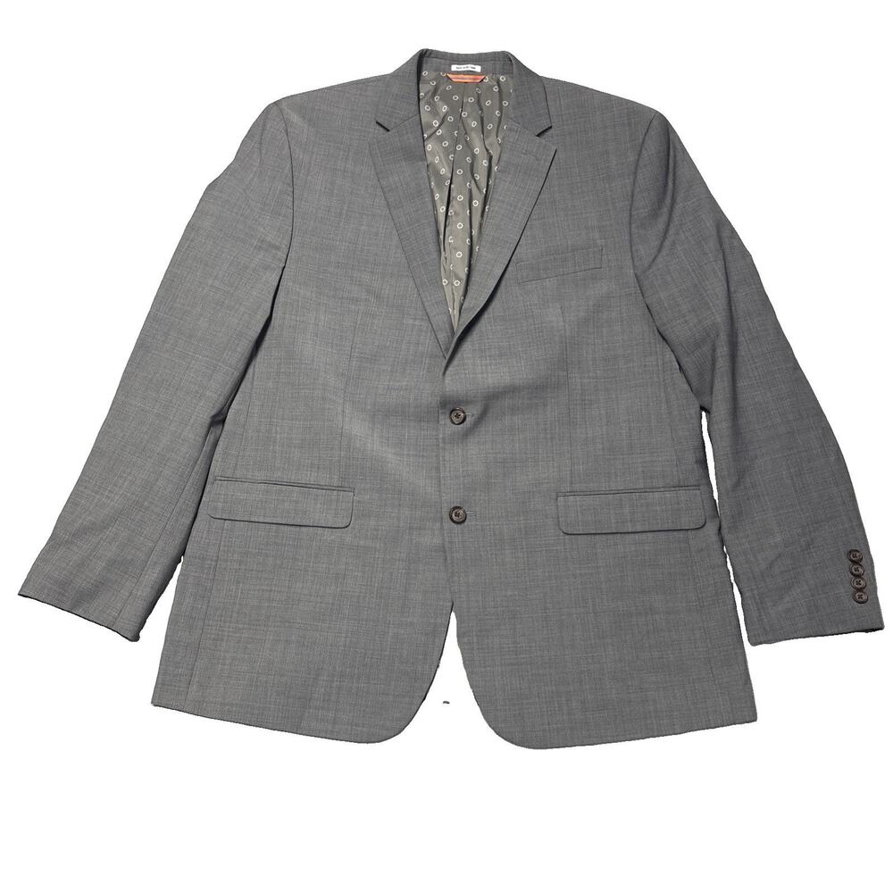 Crown & Ivy Blazer Men's Sz 48L Two Button Gray Wool Blend Dressy Wedding Preppy